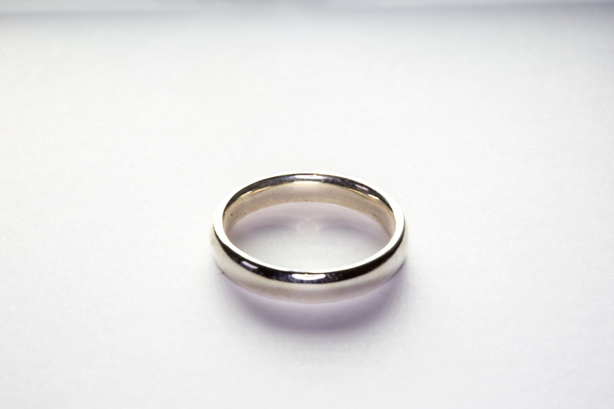 The Basic Ring, 3D printed in silver.
