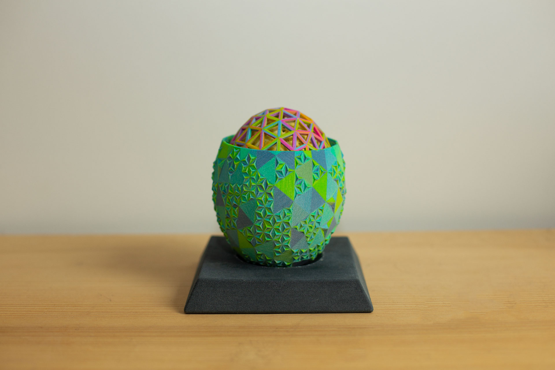 A photo of the 3D printed sculpture