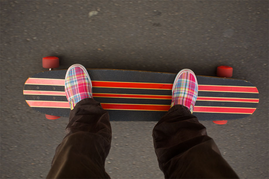 Riding the longboard